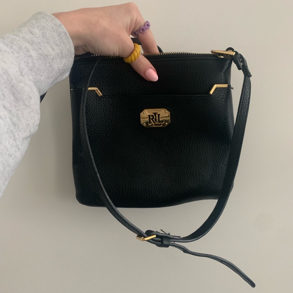 Ralph Lauren black leather purse